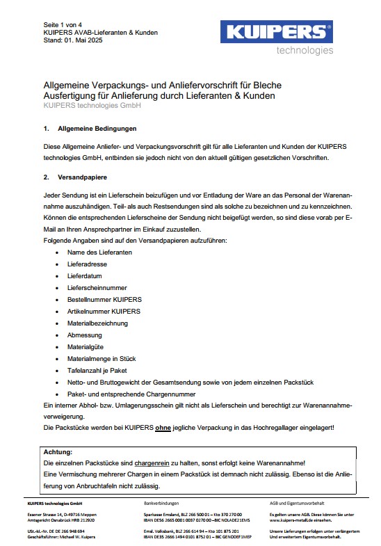 20250501_Allgemeine Verpackungs- und Anliefervorschrift Bleche_Vorschau